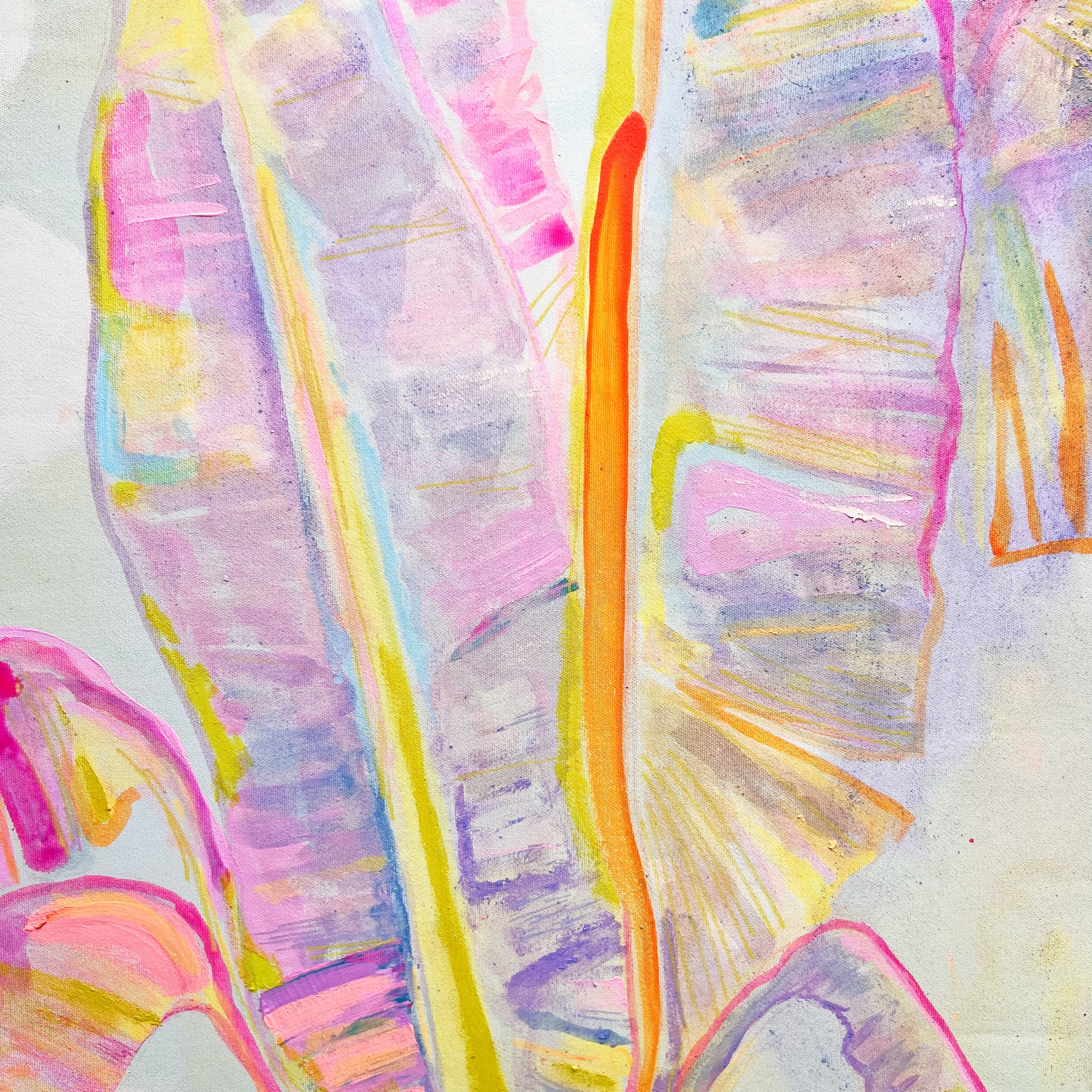 'Peachy Banana Dreams' 72cm x 72cm - Kathryn Sillince Artist