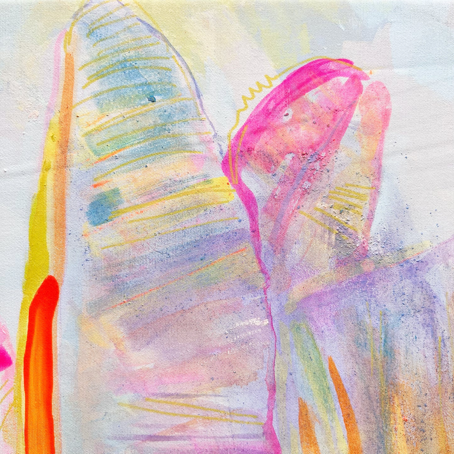 'Peachy Banana Dreams' 72cm x 72cm - Kathryn Sillince Artist