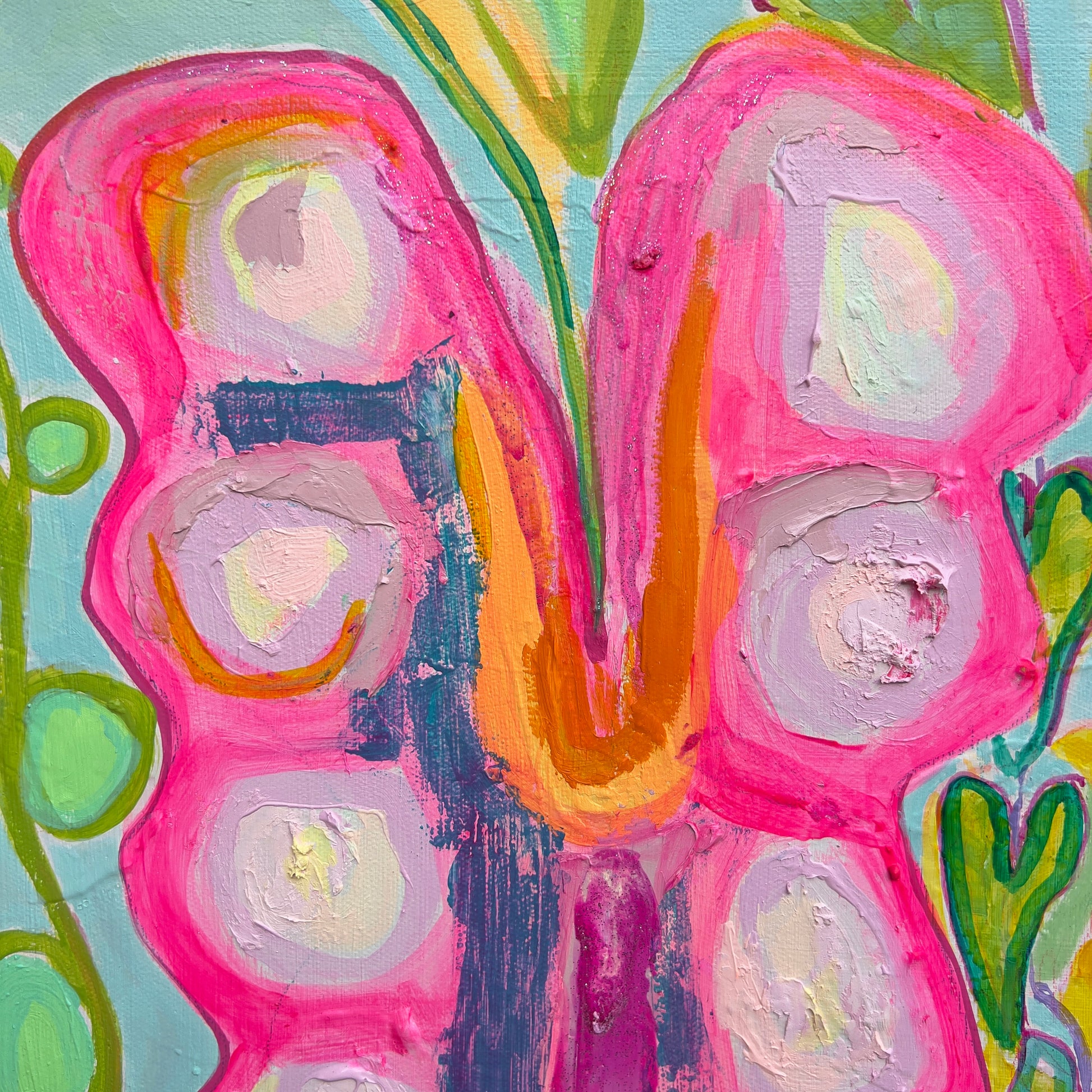 'Rainbow Alocasia Leaves II'  45cm x 45cm - Kathryn Sillince Artist