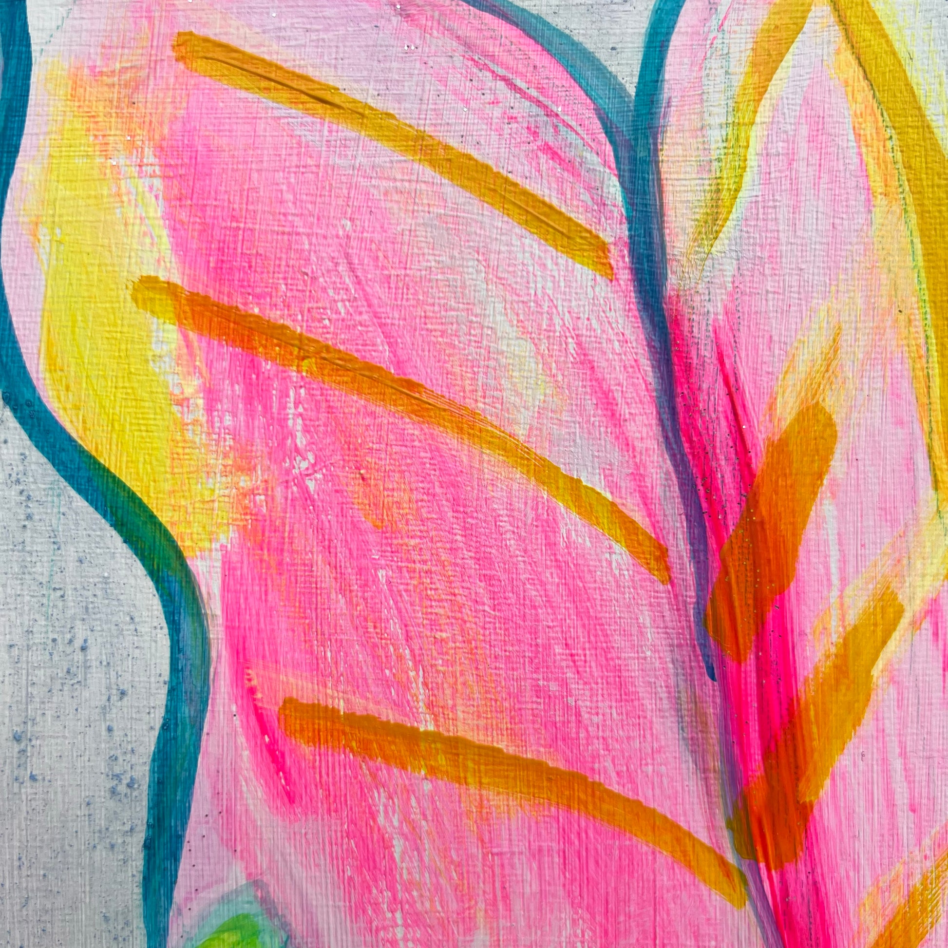 'Rainbow Alocasia Leaves III'  41cm x 41cm - Kathryn Sillince Artist