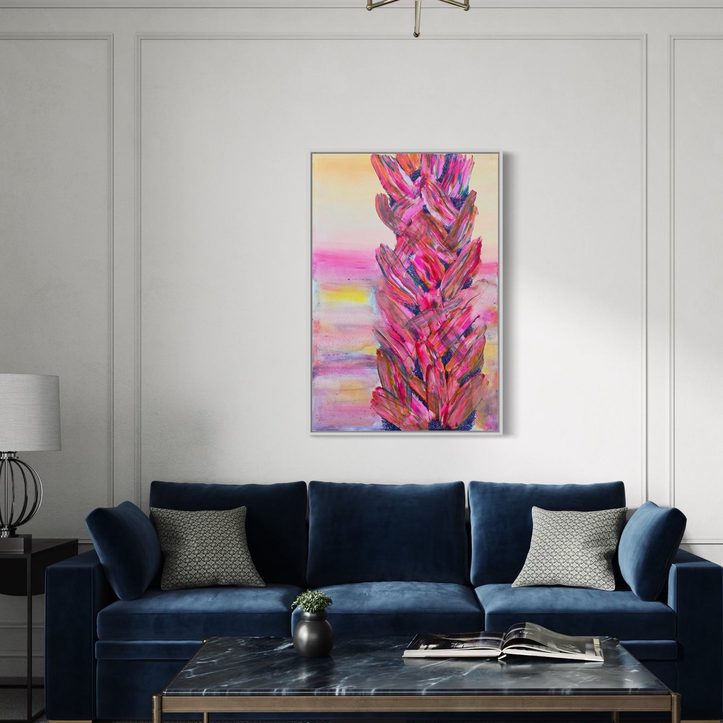 'Rainbow Pink Palms' 91cm x 61cm - Kathryn Sillince Artist