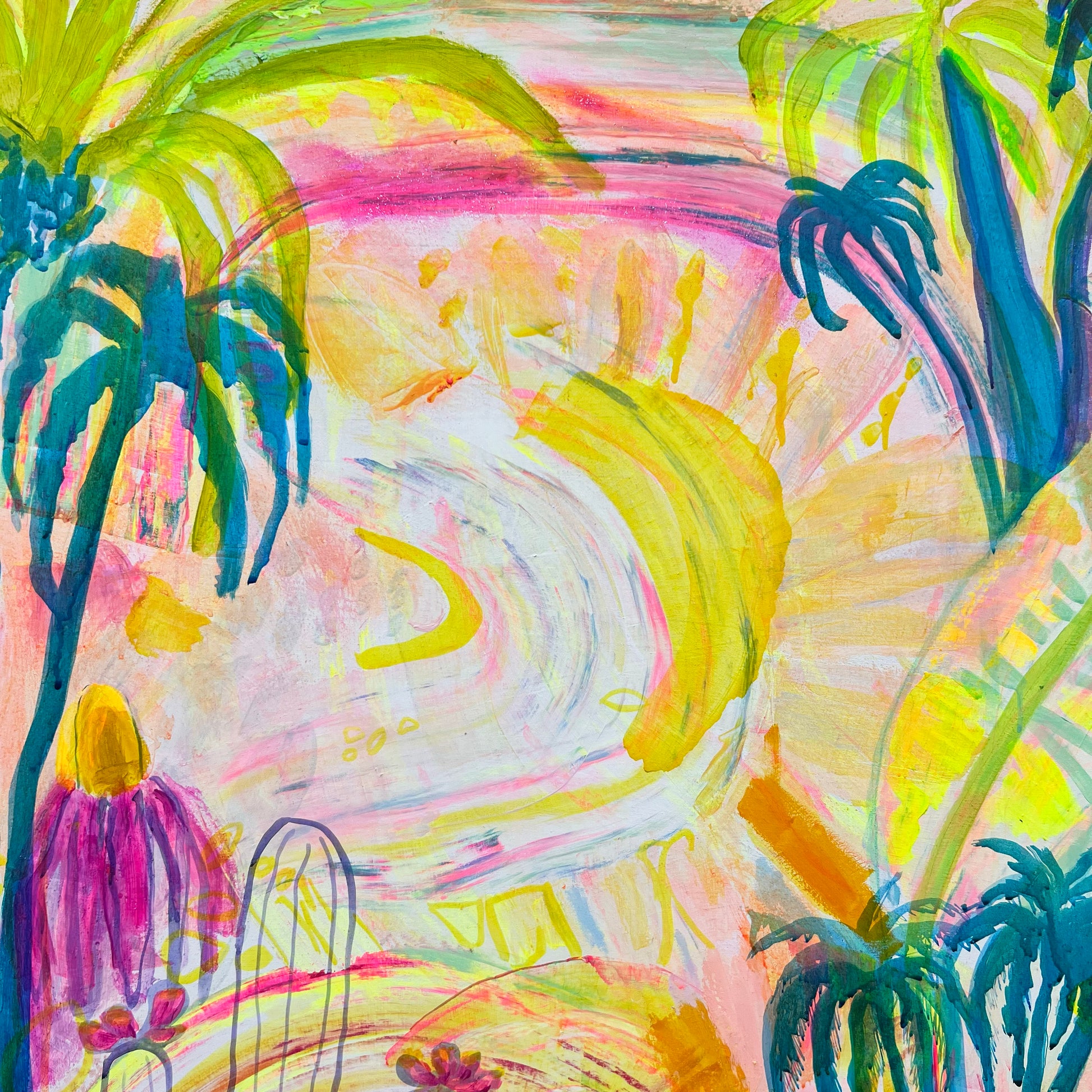 'Summer On My Mind' 112cm x 112cm - Kathryn Sillince Artist