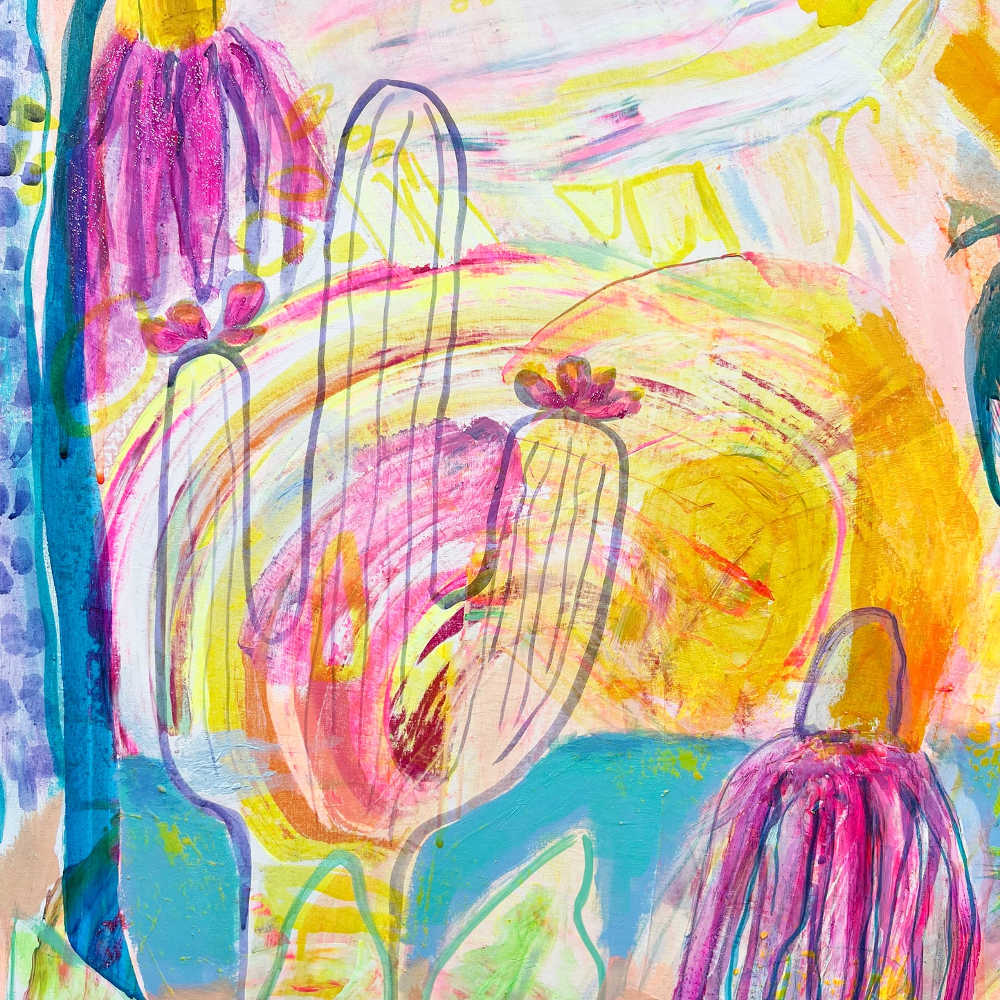 'Summer On My Mind' 112cm x 112cm - Kathryn Sillince Artist