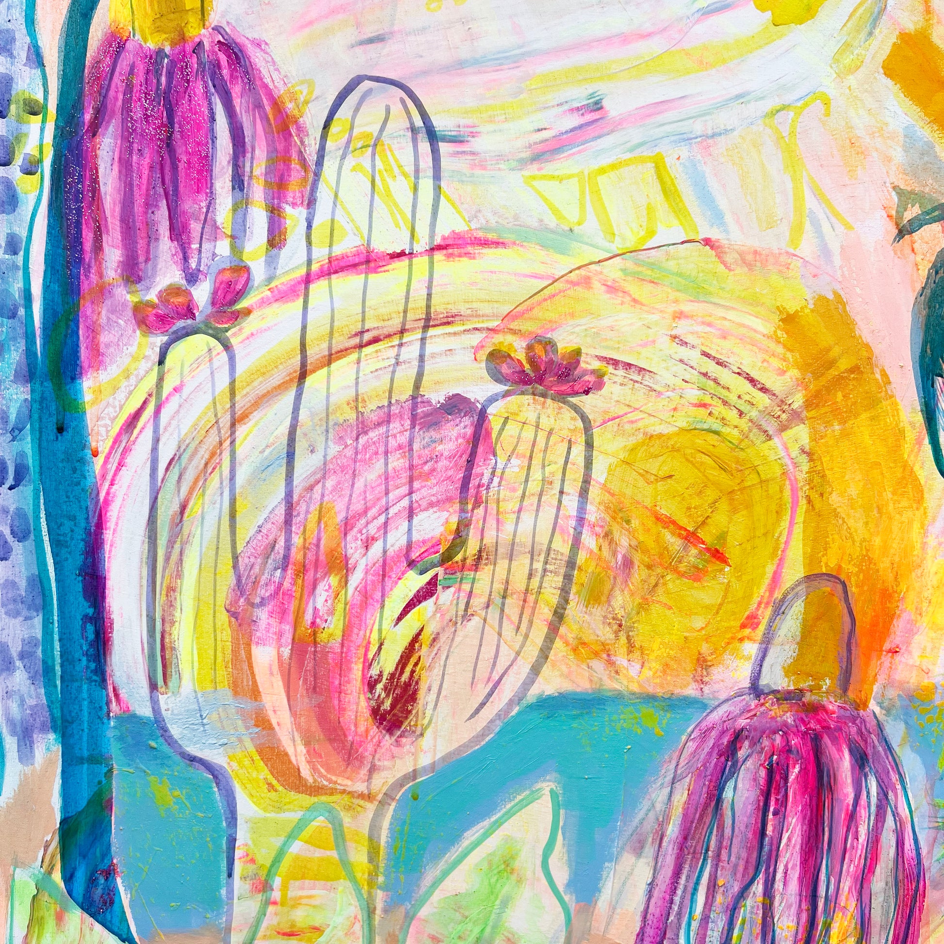 'Summer On My Mind' 112cm x 112cm - Kathryn Sillince Artist