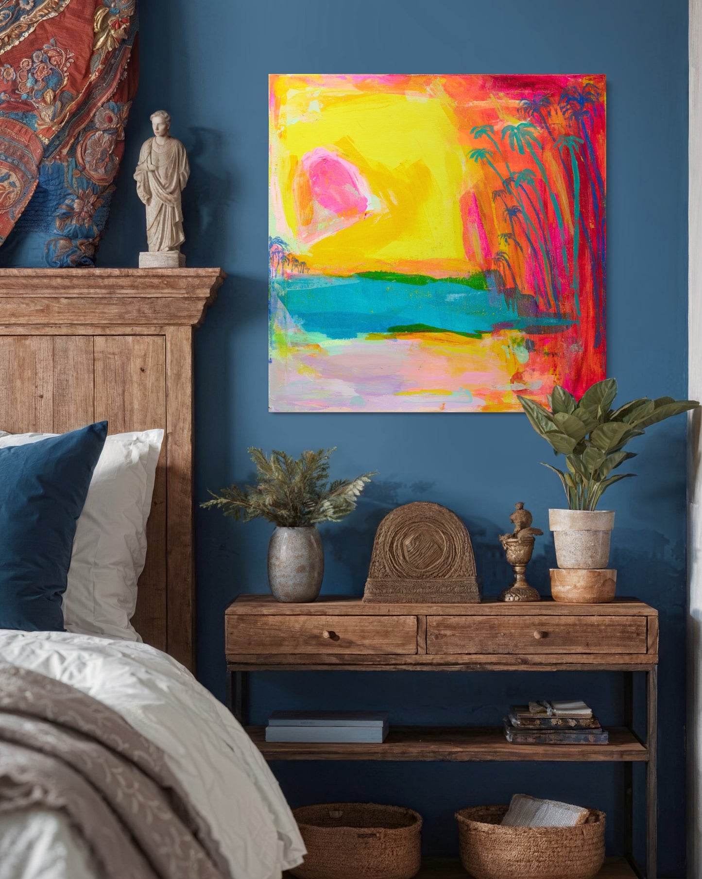 'Sunrise Over Sizzling Sand'  71.5cm x 71.5cm - Kathryn Sillince Artist
