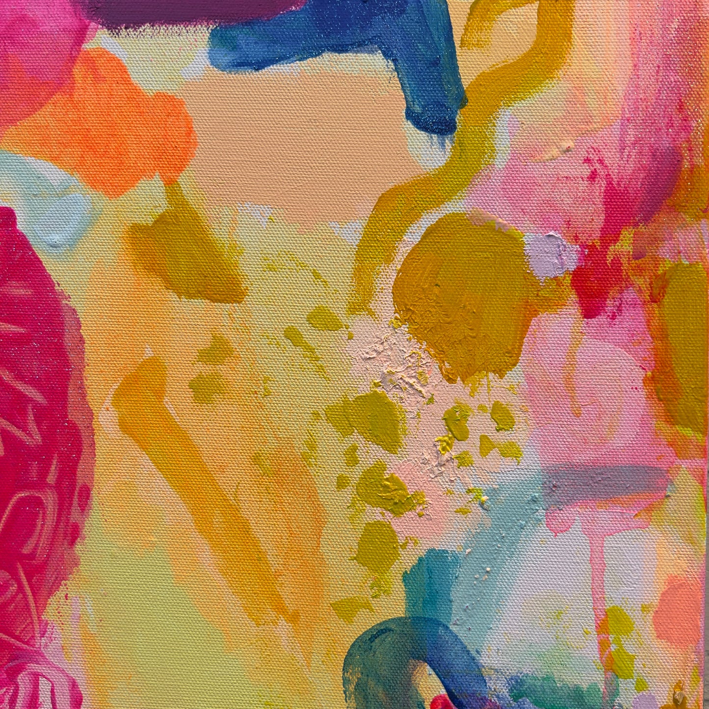 Abstract painting with vibrant colors and textures