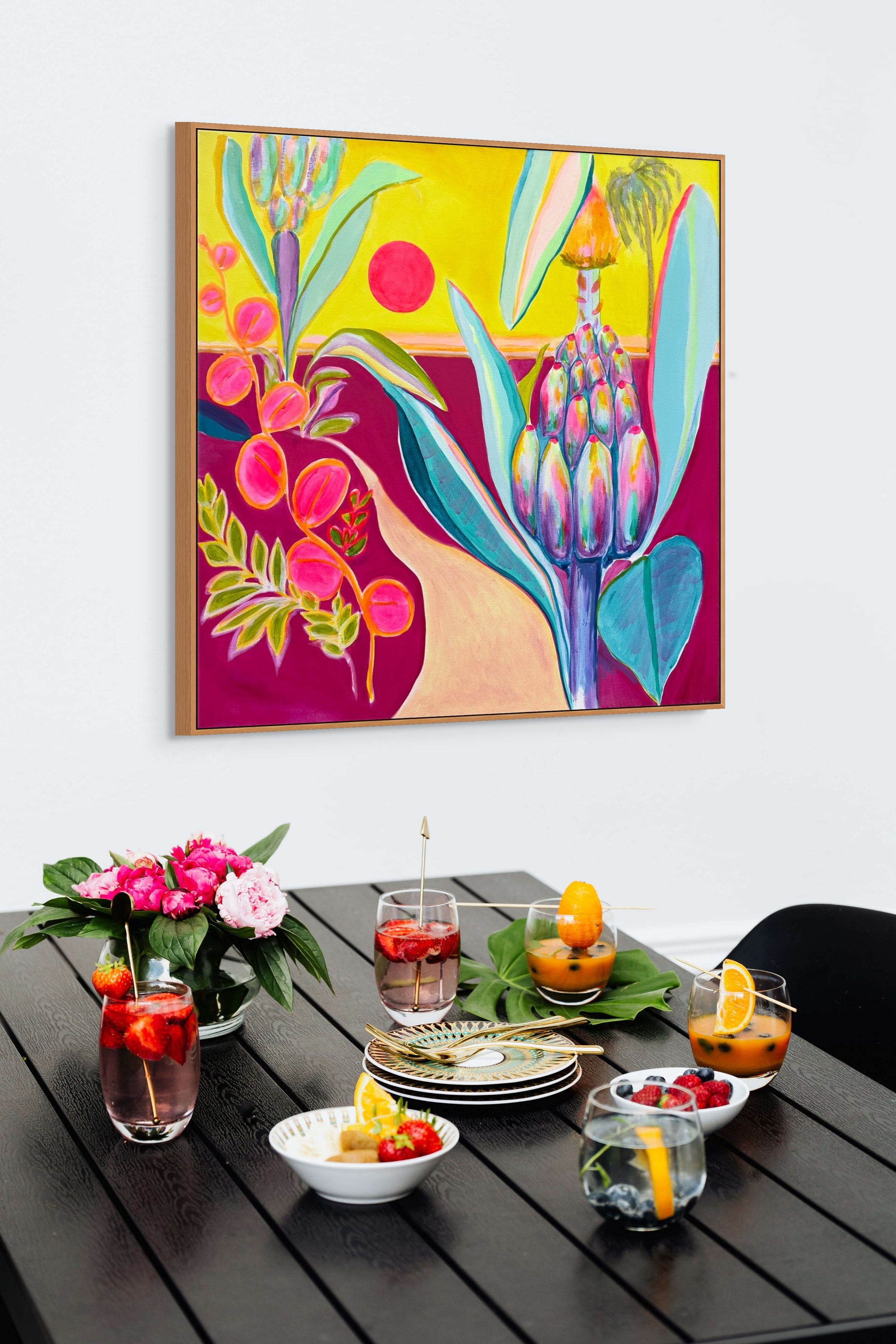 'The Path Into Summer' 76.5cm x 76.5cm - Kathryn Sillince Artist