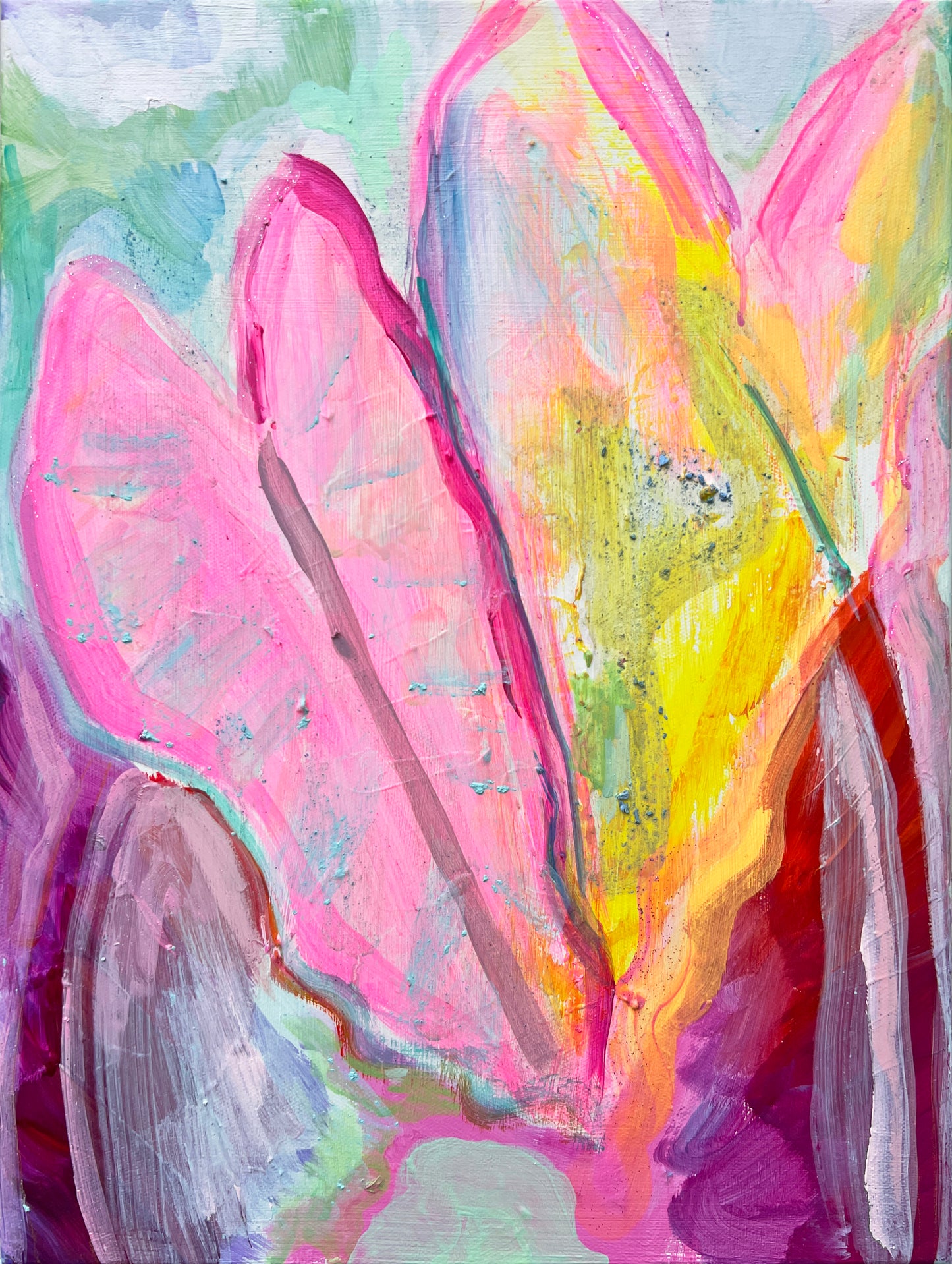 'Two Alocasia Leaves' 32.5cm x 43cm - Kathryn Sillince Artist