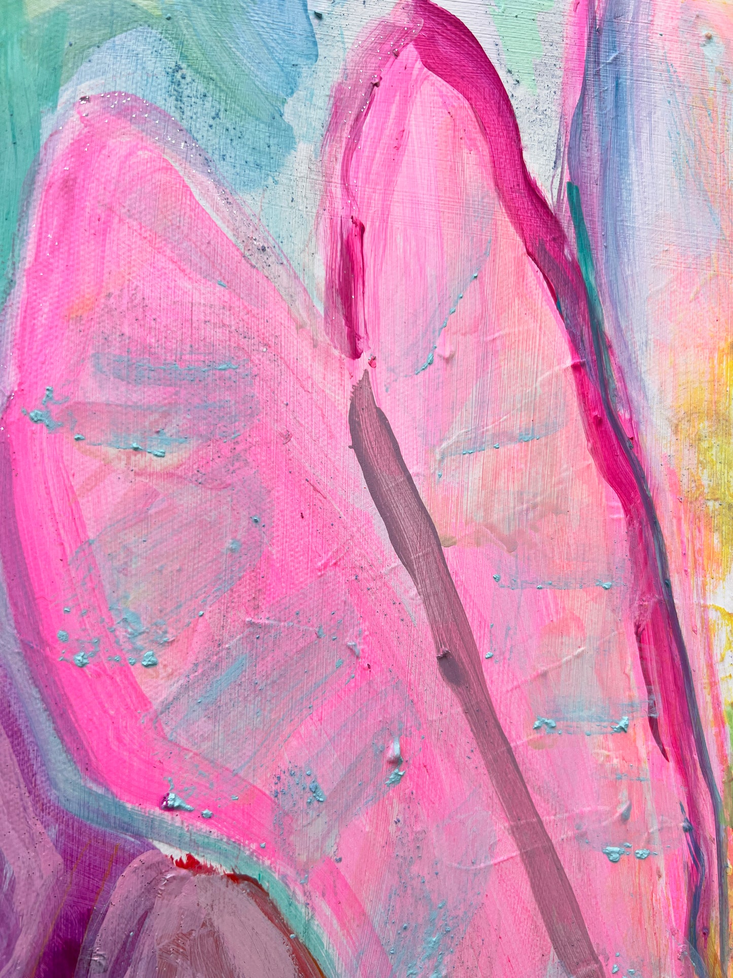 'Two Alocasia Leaves' 32.5cm x 43cm - Kathryn Sillince Artist