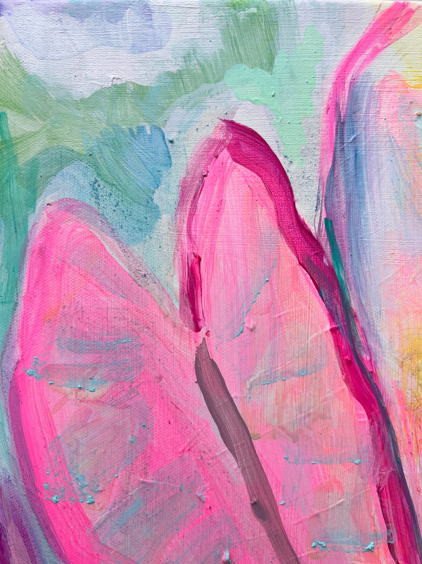 'Two Alocasia Leaves' 32.5cm x 43cm - Kathryn Sillince Artist
