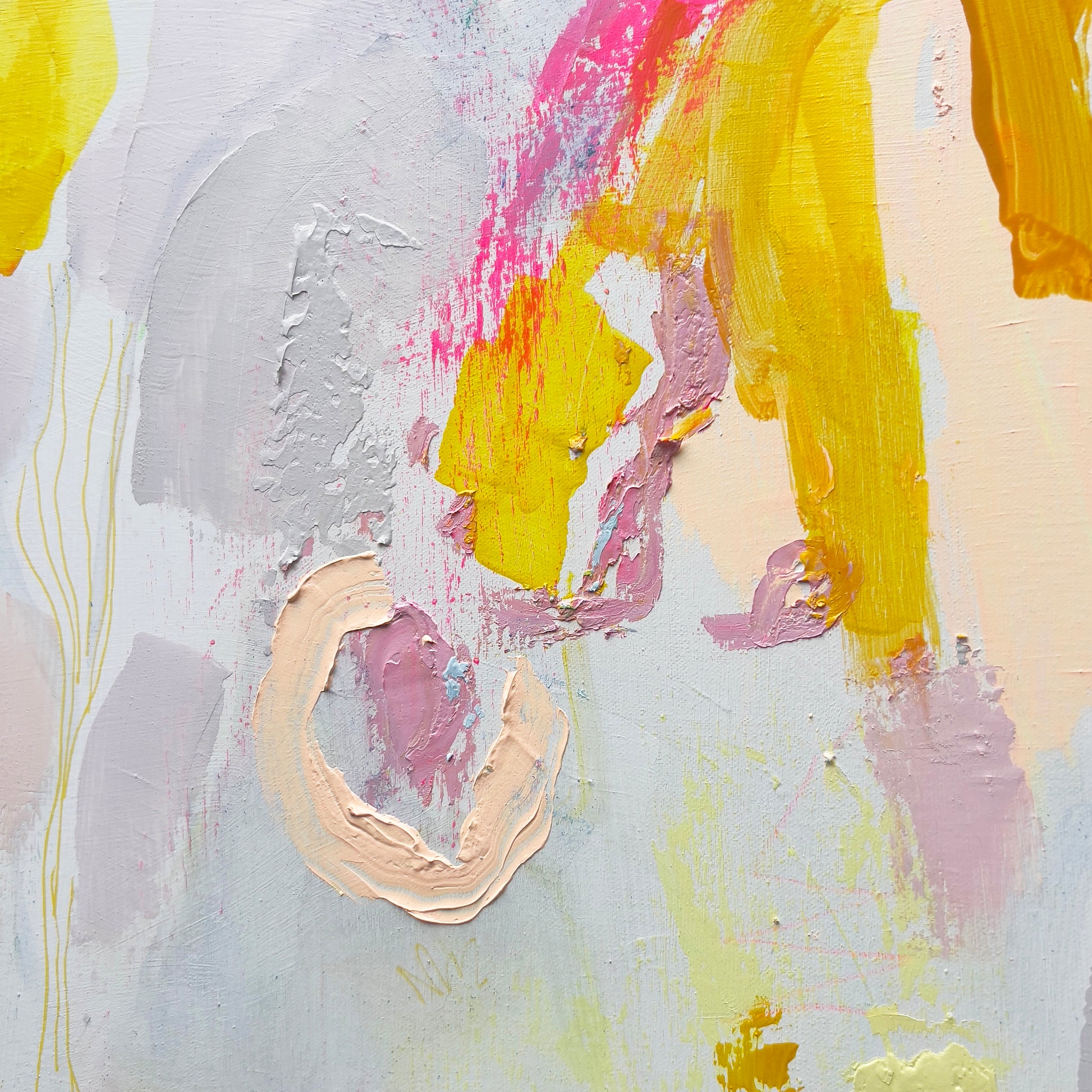 'Watching The World Go By' 80cm x 80cm - Kathryn Sillince Artist