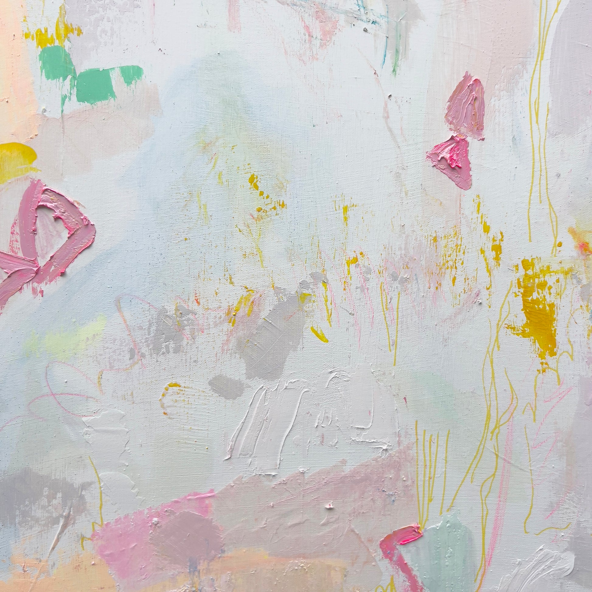 'Watching The World Go By' 80cm x 80cm - Kathryn Sillince Artist