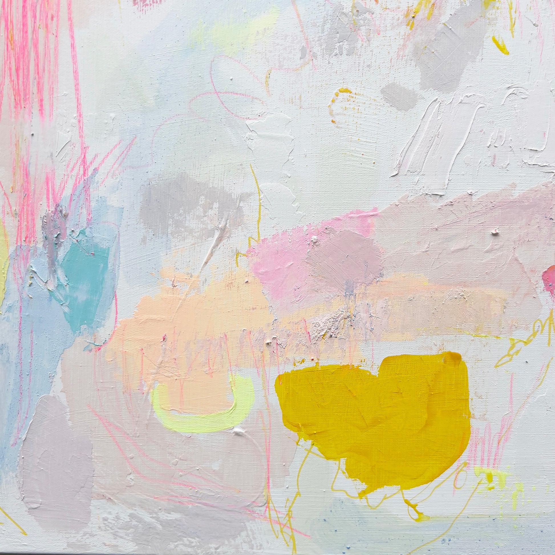 'Watching The World Go By' 80cm x 80cm - Kathryn Sillince Artist