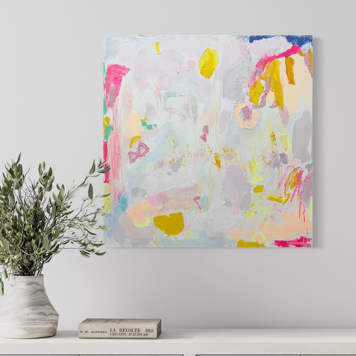 'Watching The World Go By' 80cm x 80cm - Kathryn Sillince Artist