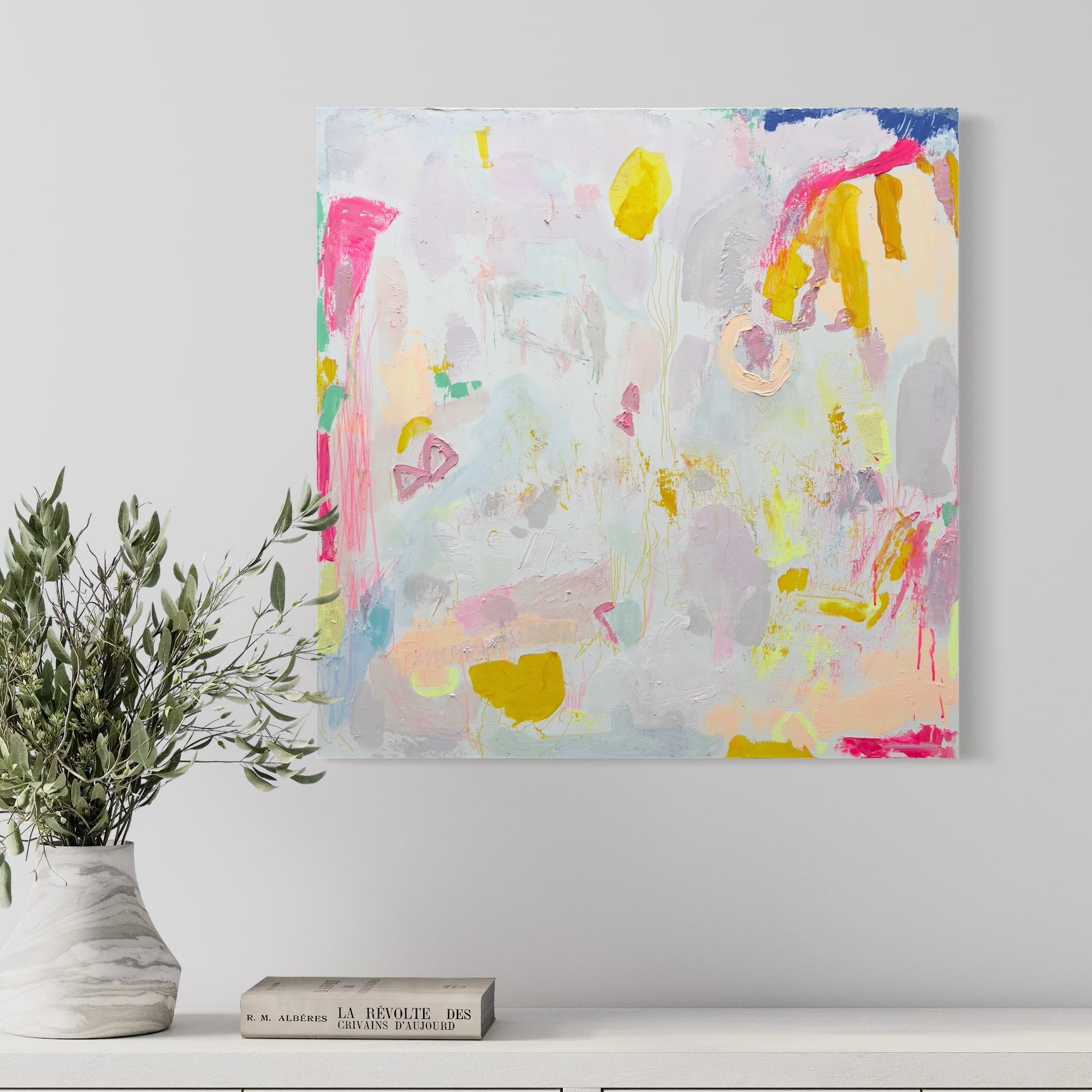 'Watching The World Go By' 80cm x 80cm - Kathryn Sillince Artist