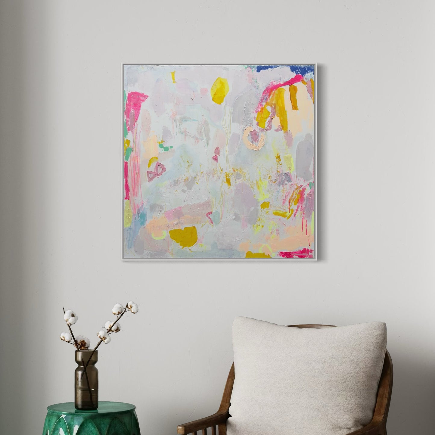 'Watching The World Go By' 80cm x 80cm - Kathryn Sillince Artist