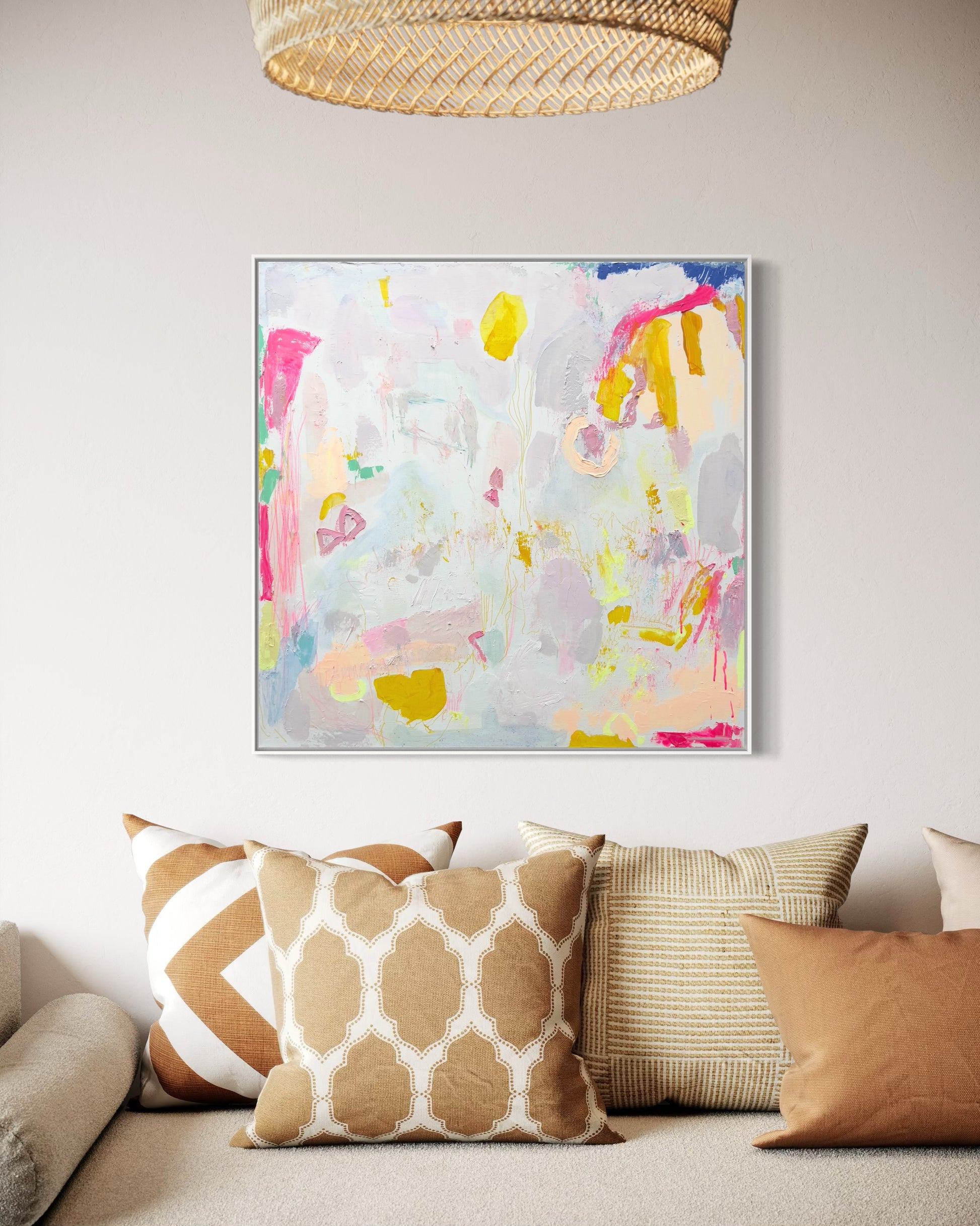 'Watching The World Go By' 80cm x 80cm - Kathryn Sillince Artist