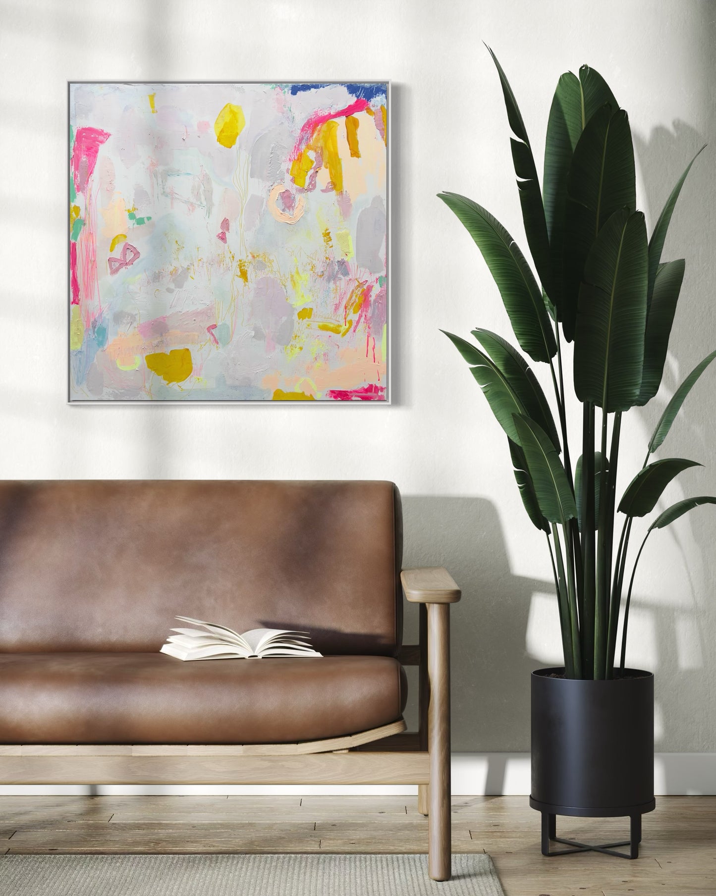 'Watching The World Go By' 80cm x 80cm - Kathryn Sillince Artist