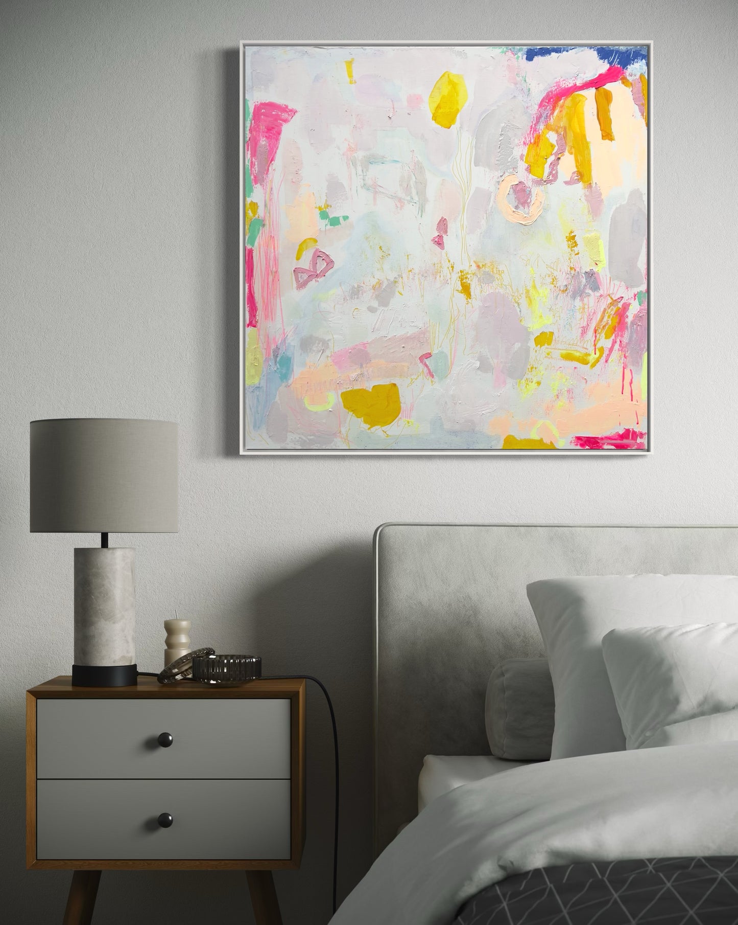'Watching The World Go By' 80cm x 80cm - Kathryn Sillince Artist