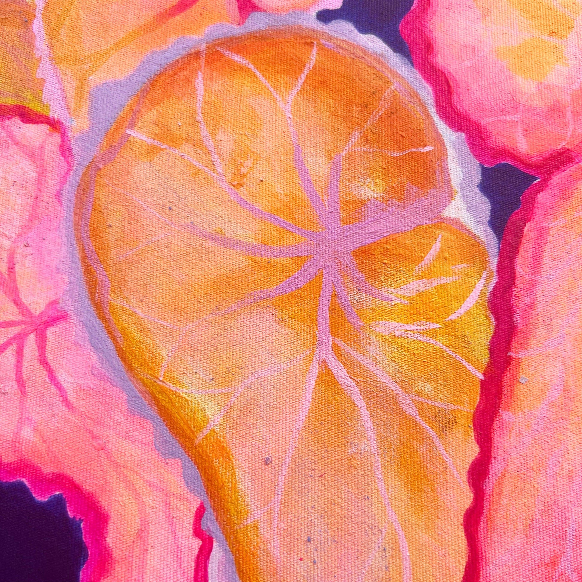 'Begonia, Alocasia Still Life' 70cm x 70cm - Kathryn Sillince Artist