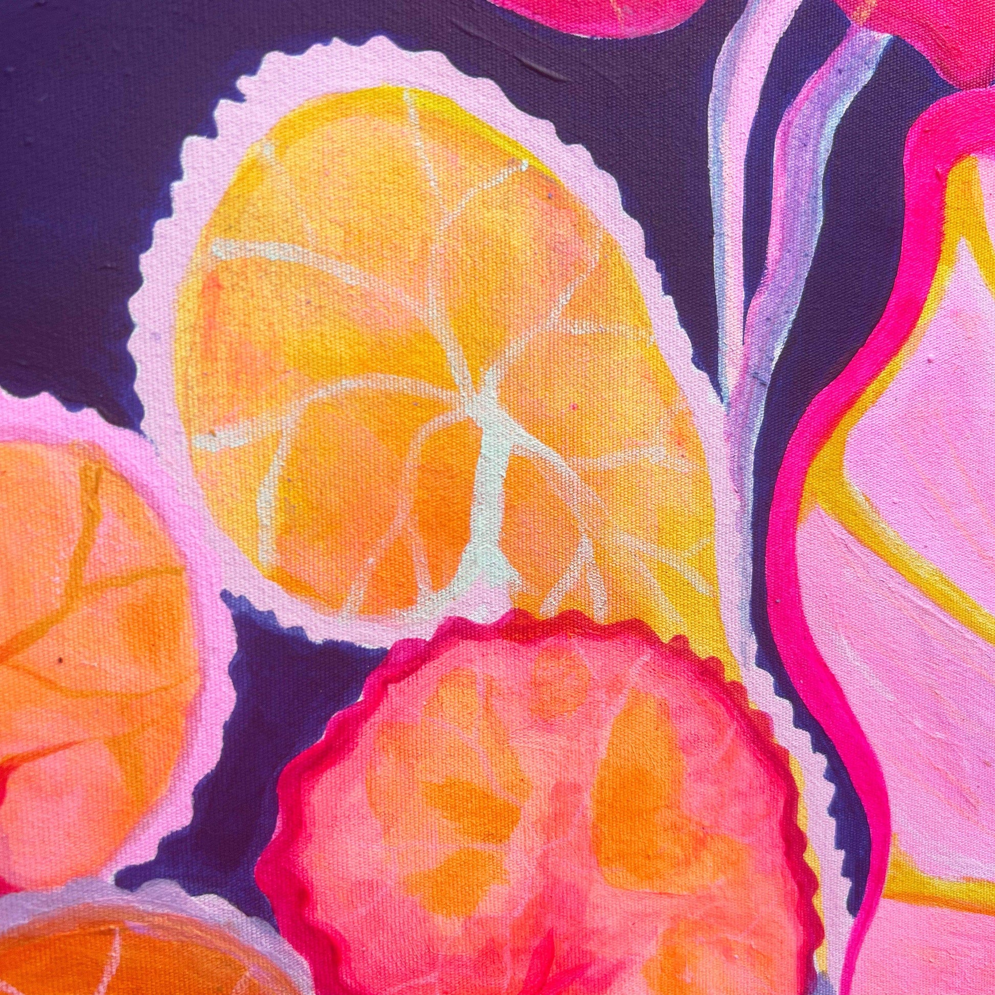 'Begonia, Alocasia Still Life' 70cm x 70cm - Kathryn Sillince Artist