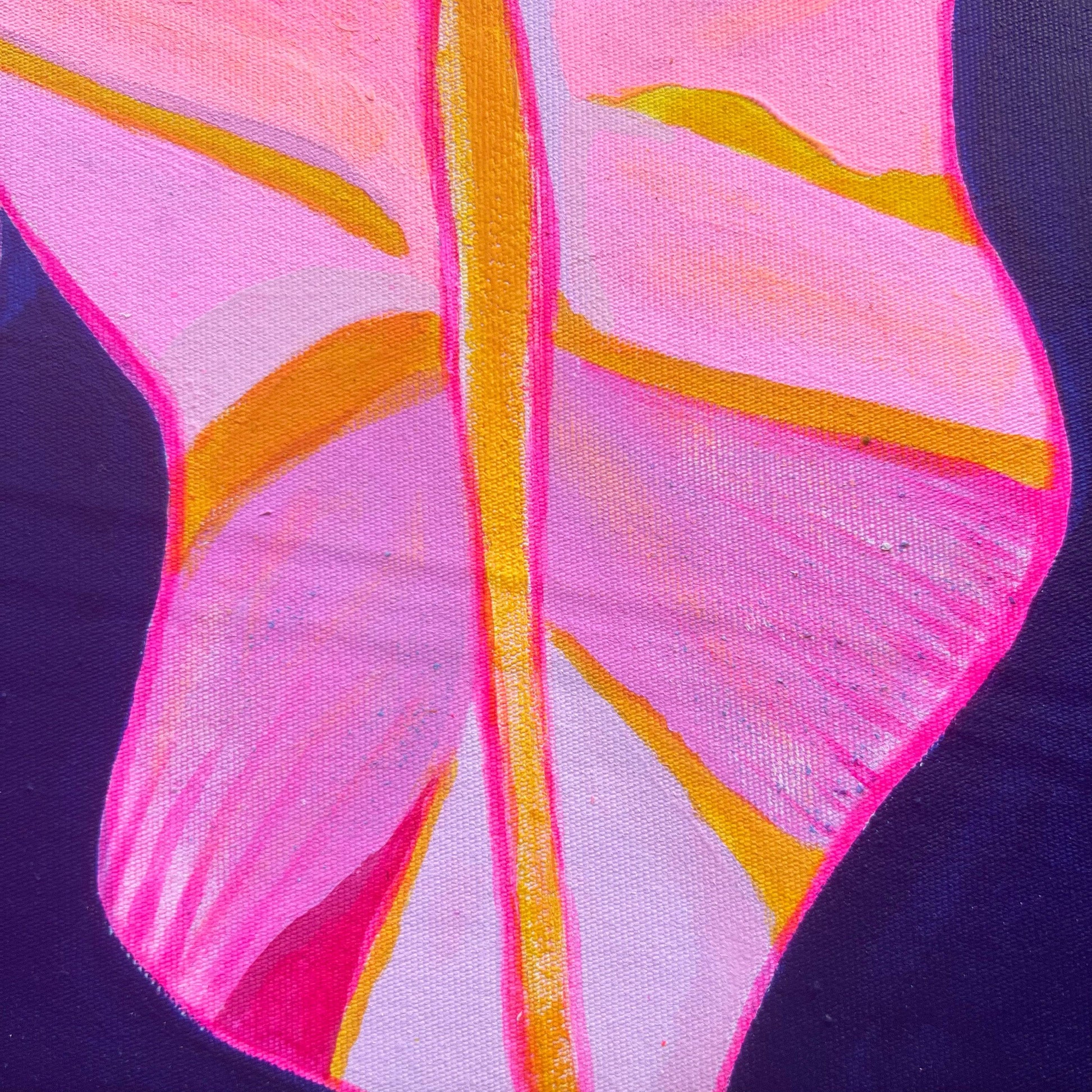 'Begonia, Alocasia Still Life' 70cm x 70cm - Kathryn Sillince Artist
