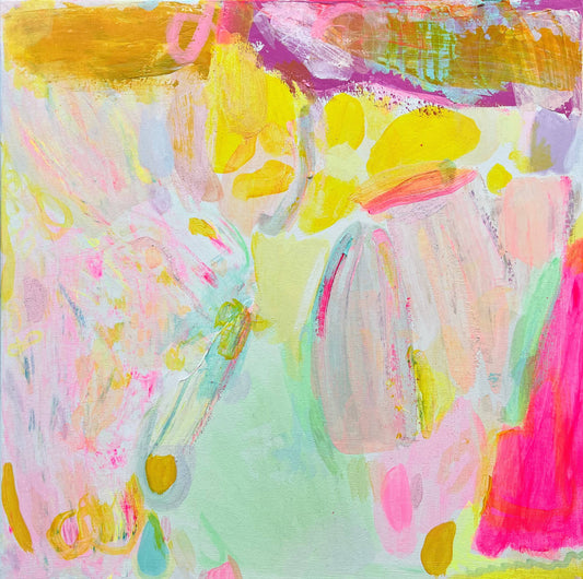 'On Our Way To The Beach'  41cm x 41cm - Kathryn Sillince Artist
