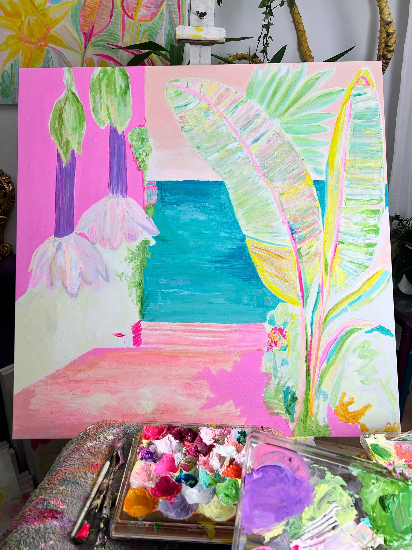 'Vacation Anticipation'  90cm x 90cm - Kathryn Sillince Artist