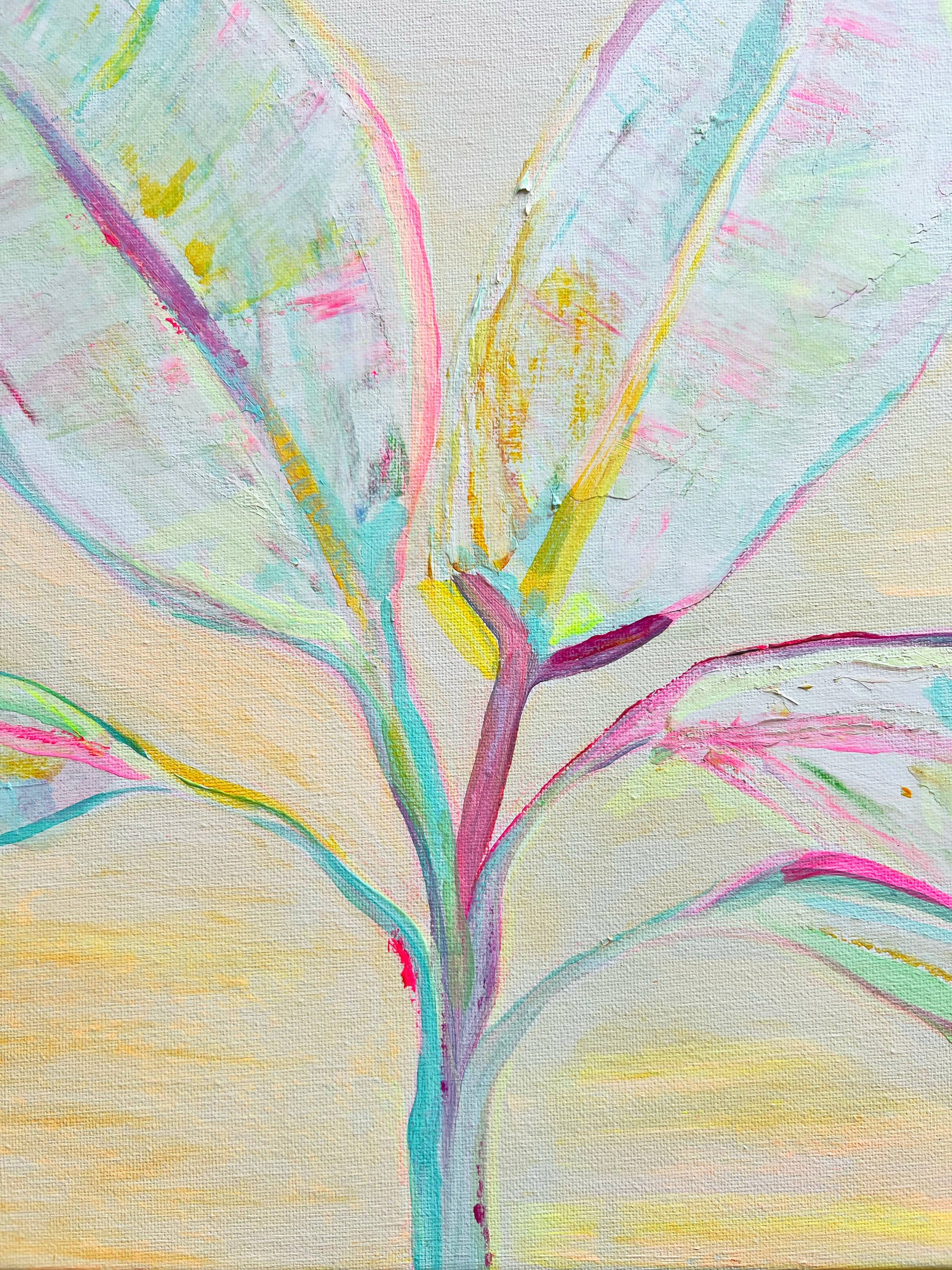 'Pastel Palms'  41cm x 41cm - Kathryn Sillince Artist