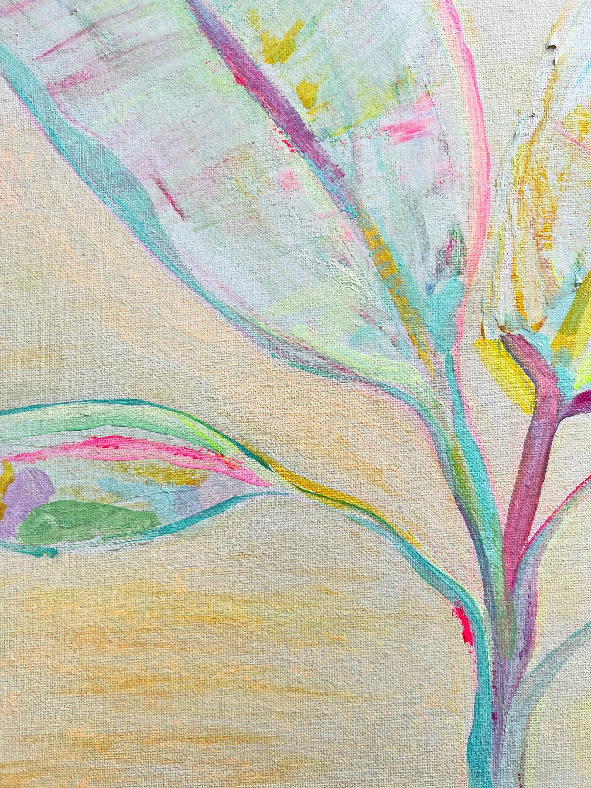 'Pastel Palms'  41cm x 41cm - Kathryn Sillince Artist
