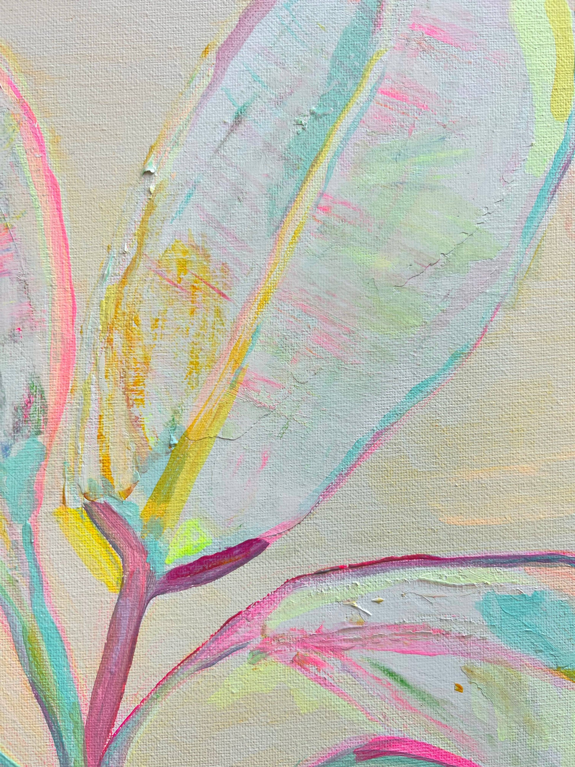 'Pastel Palms'  41cm x 41cm - Kathryn Sillince Artist