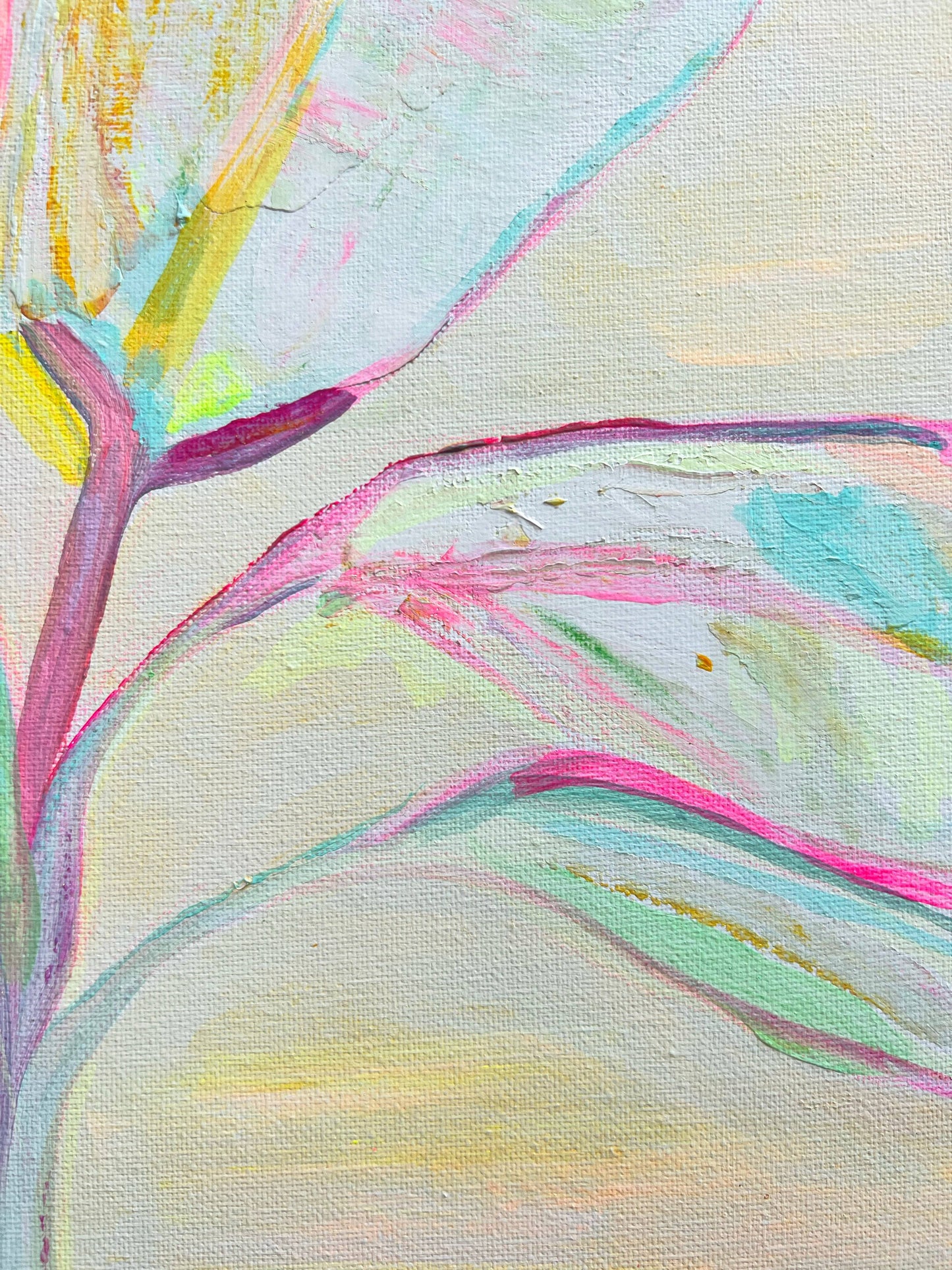 'Pastel Palms'  41cm x 41cm - Kathryn Sillince Artist