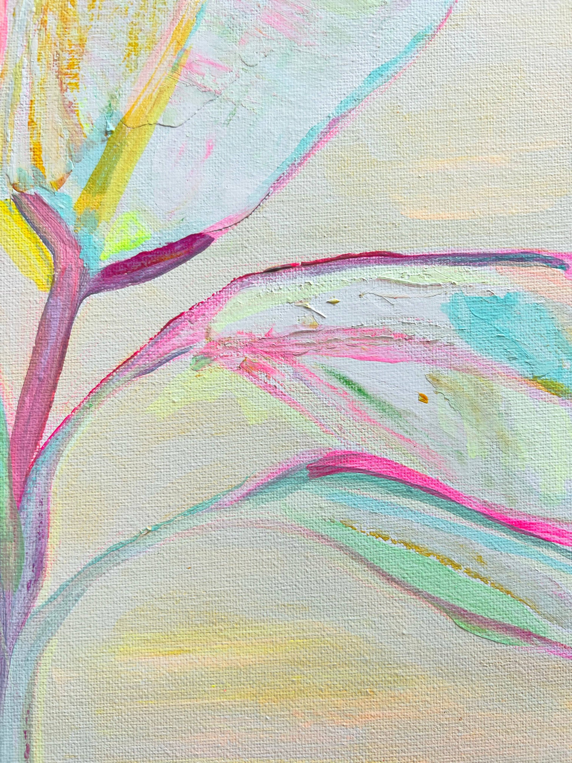 'Pastel Palms'  41cm x 41cm - Kathryn Sillince Artist