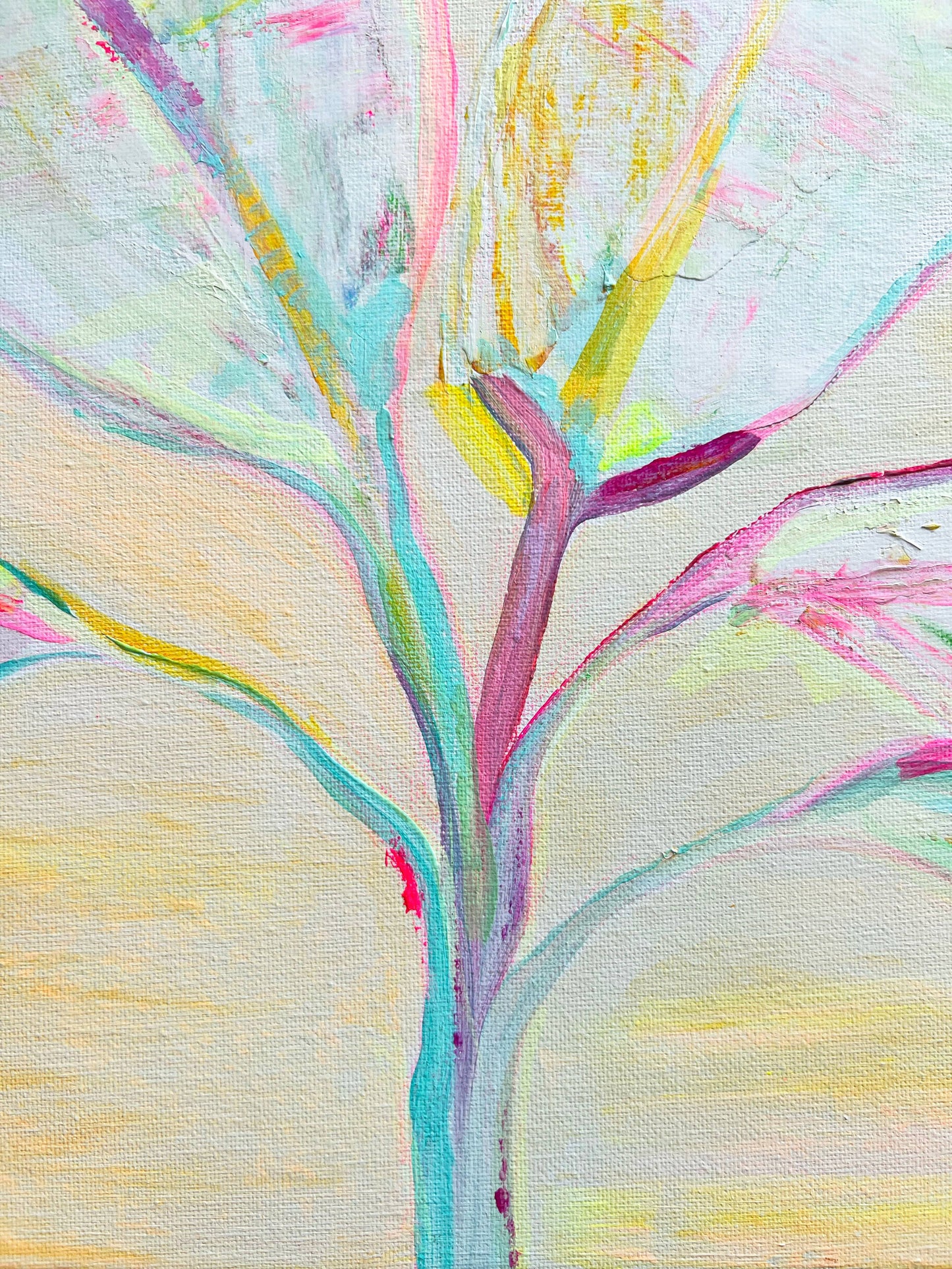 'Pastel Palms'  41cm x 41cm - Kathryn Sillince Artist