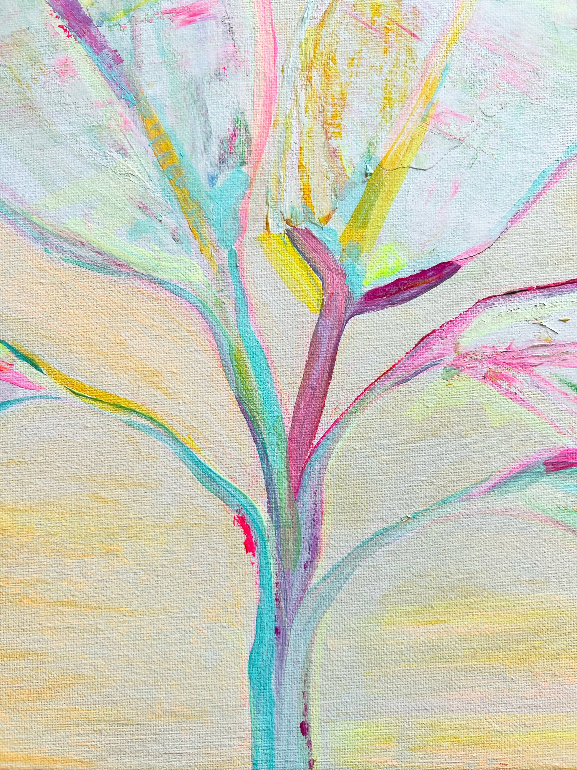 'Pastel Palms'  41cm x 41cm - Kathryn Sillince Artist