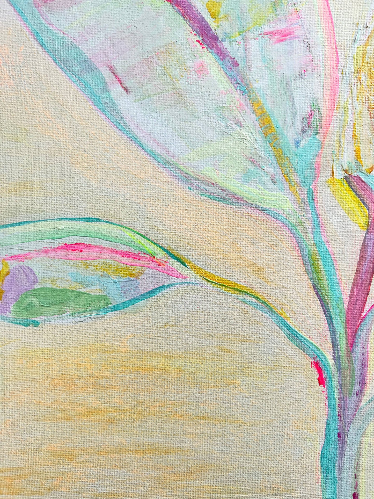 'Pastel Palms'  41cm x 41cm - Kathryn Sillince Artist