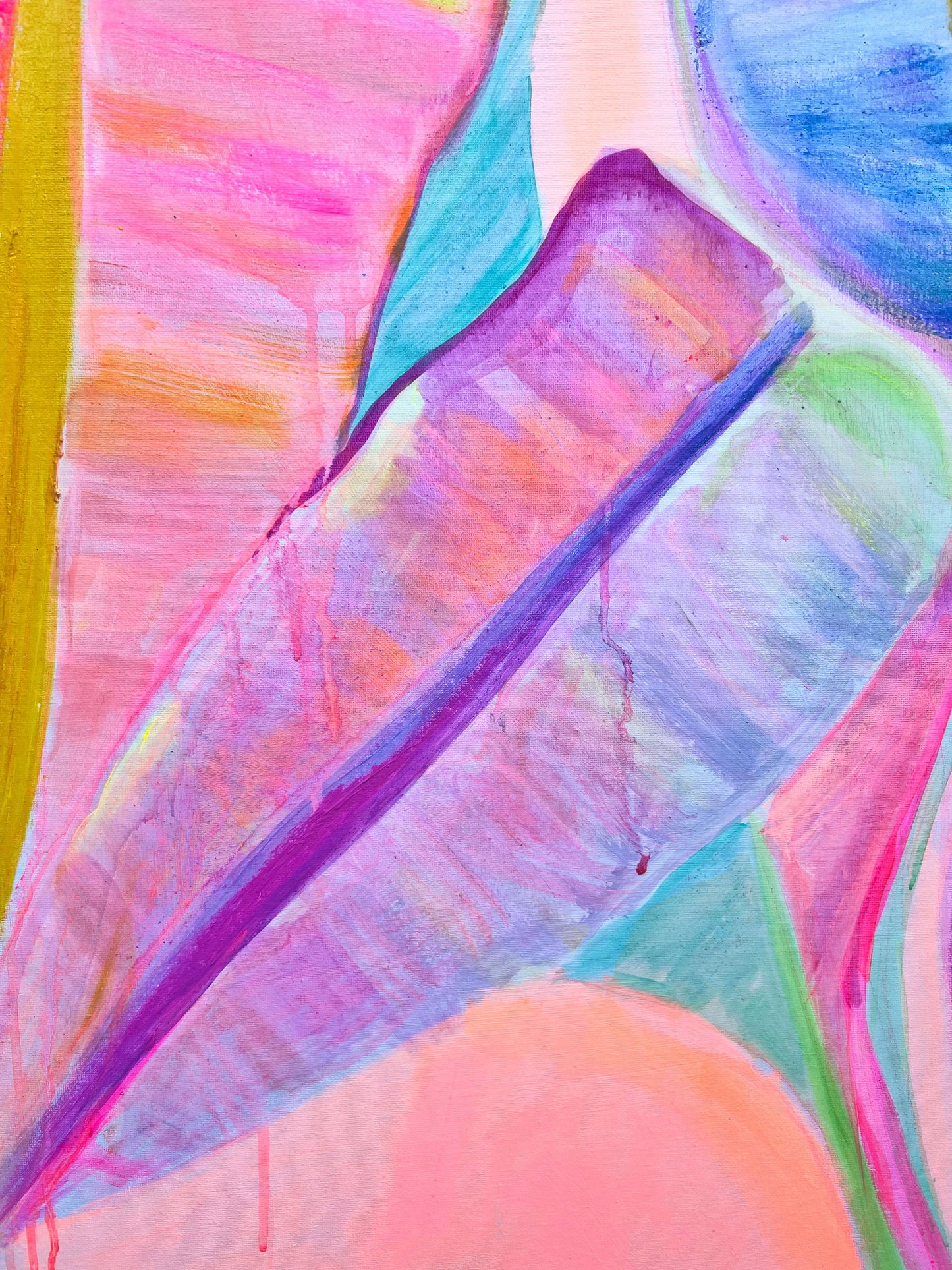 'Rainbow Banana Leaves II'  90cm x 90cm - Kathryn Sillince Artist