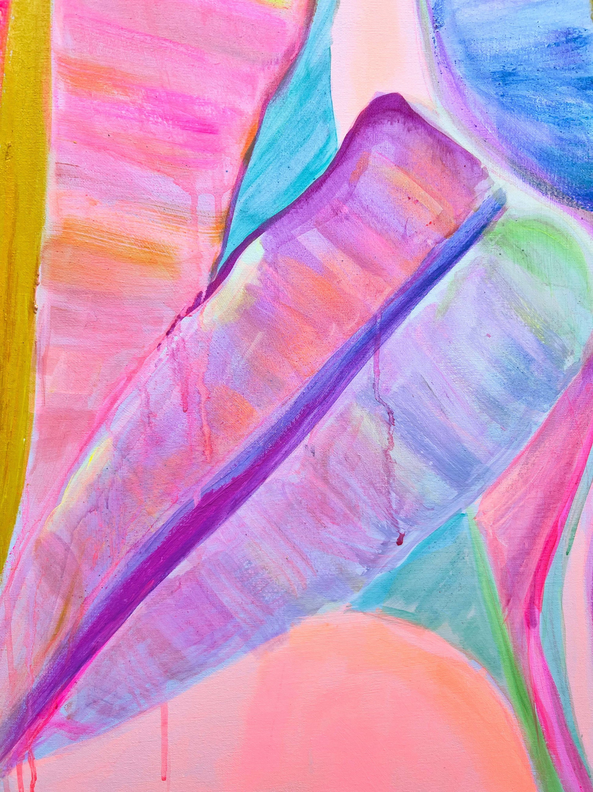 'Rainbow Banana Leaves II'  90cm x 90cm - Kathryn Sillince Artist