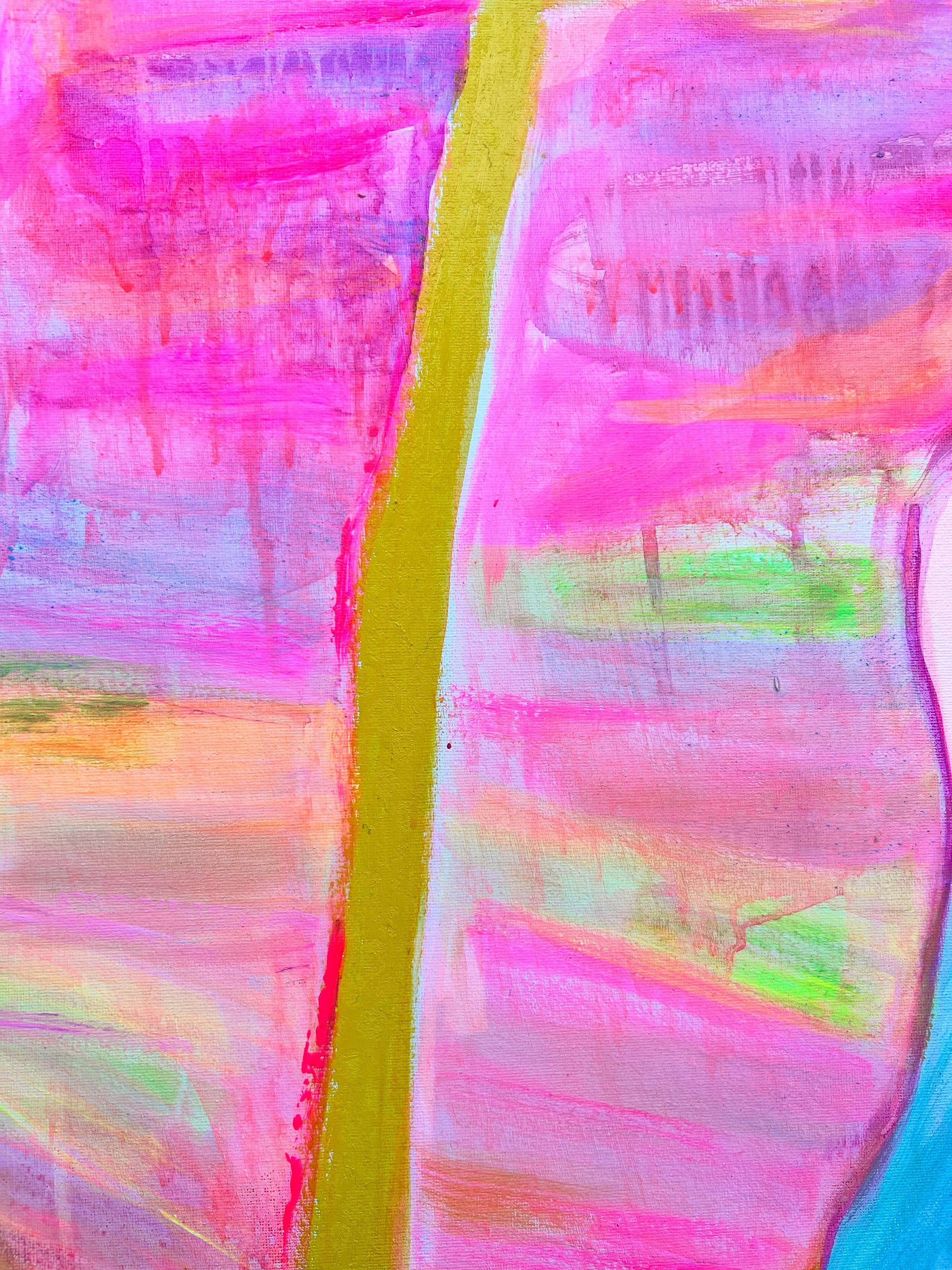 'Rainbow Banana Leaves II'  90cm x 90cm - Kathryn Sillince Artist