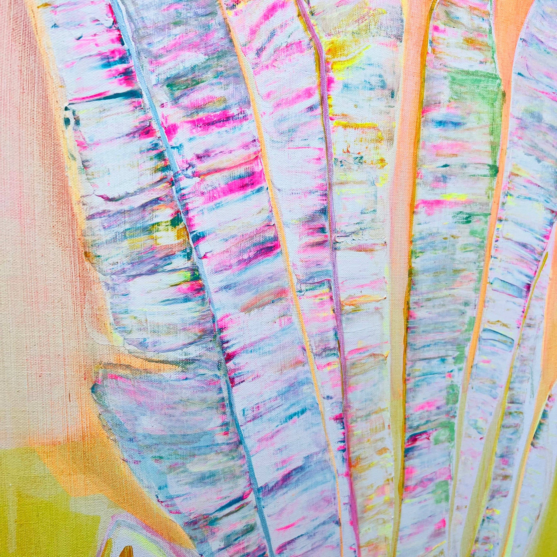 'Rainbow Palms At Sundown'  51cm x 61cm - Kathryn Sillince Artist