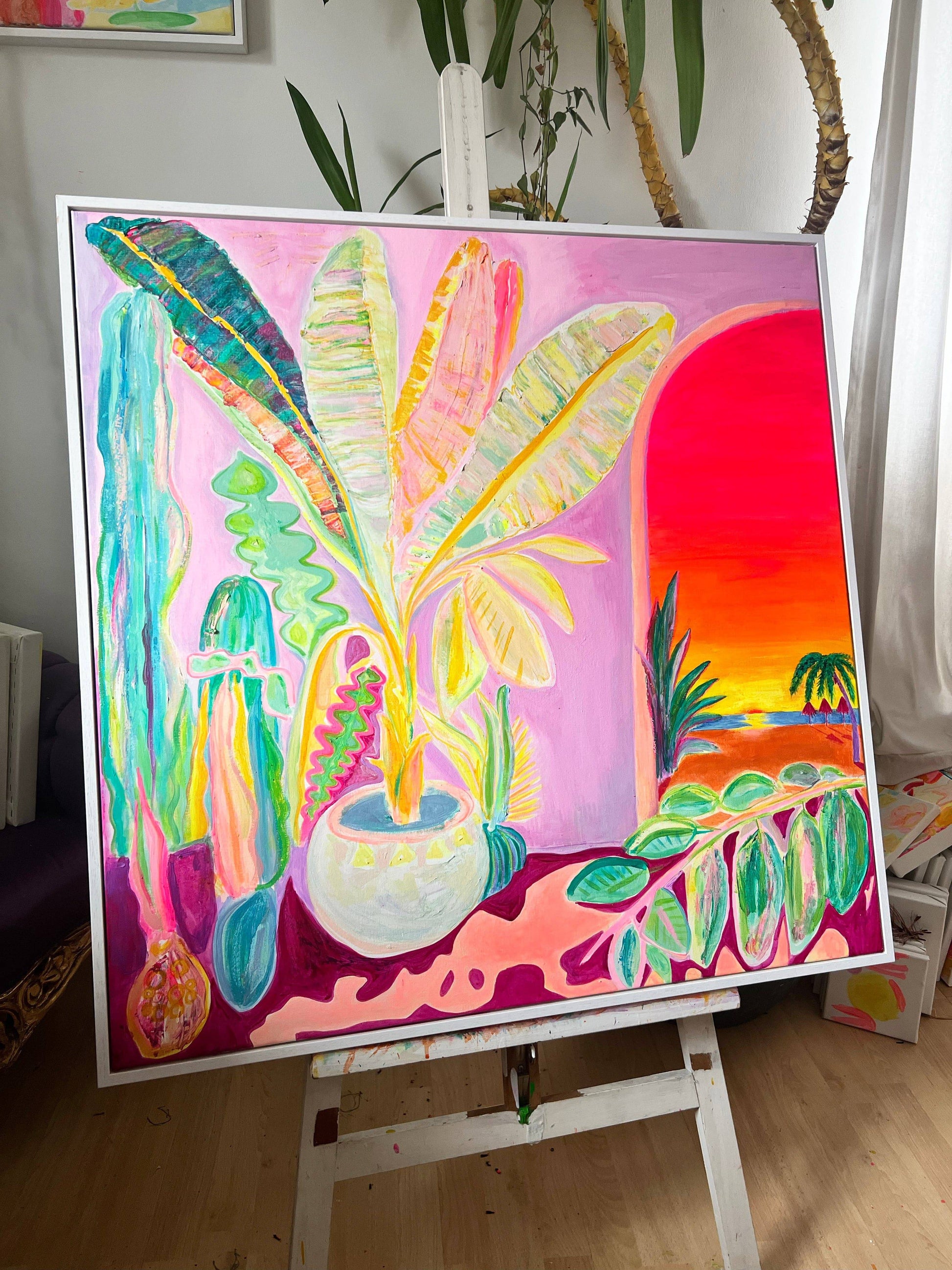 'Reflecting On A Perfect Day'  90cm x 90cm - Kathryn Sillince Artist