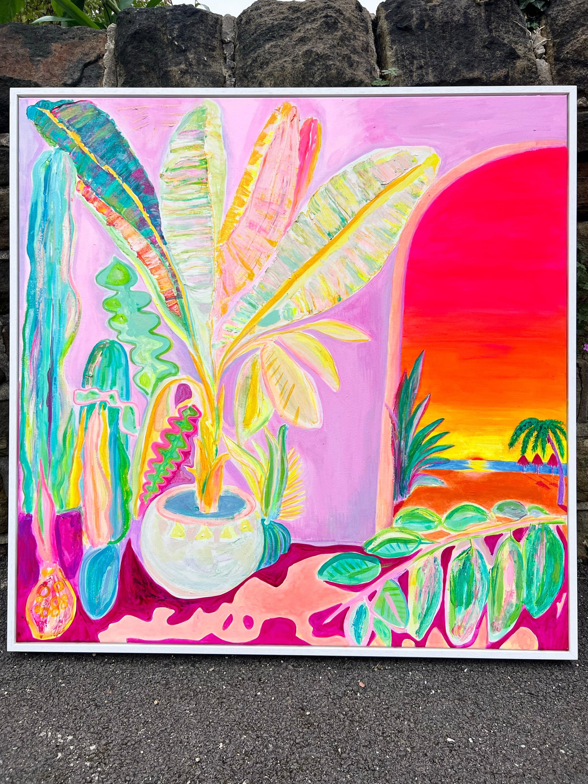 'Reflecting On A Perfect Day'  90cm x 90cm - Kathryn Sillince Artist