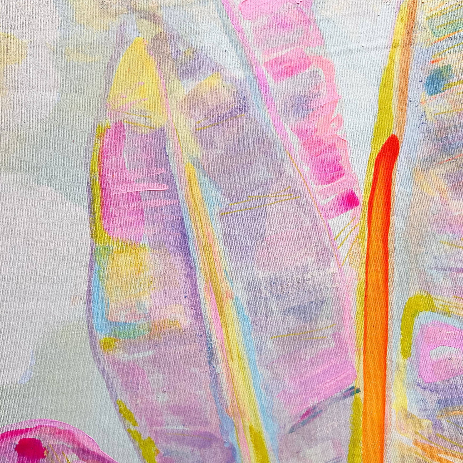 'Peachy Banana Dreams' 72cm x 72cm - Kathryn Sillince Artist