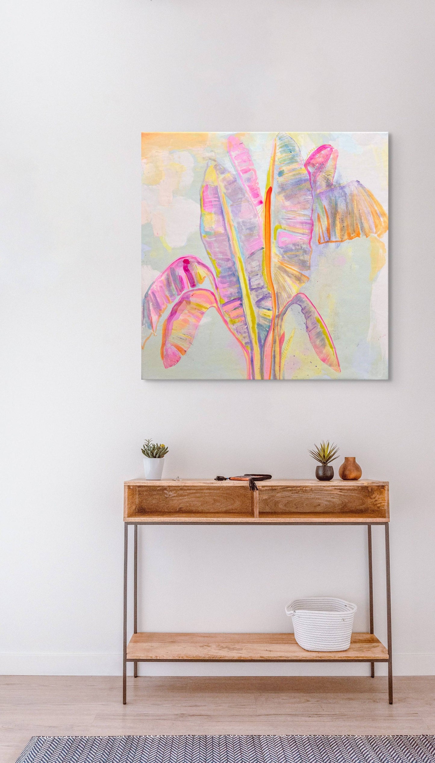 'Peachy Banana Dreams' 72cm x 72cm - Kathryn Sillince Artist