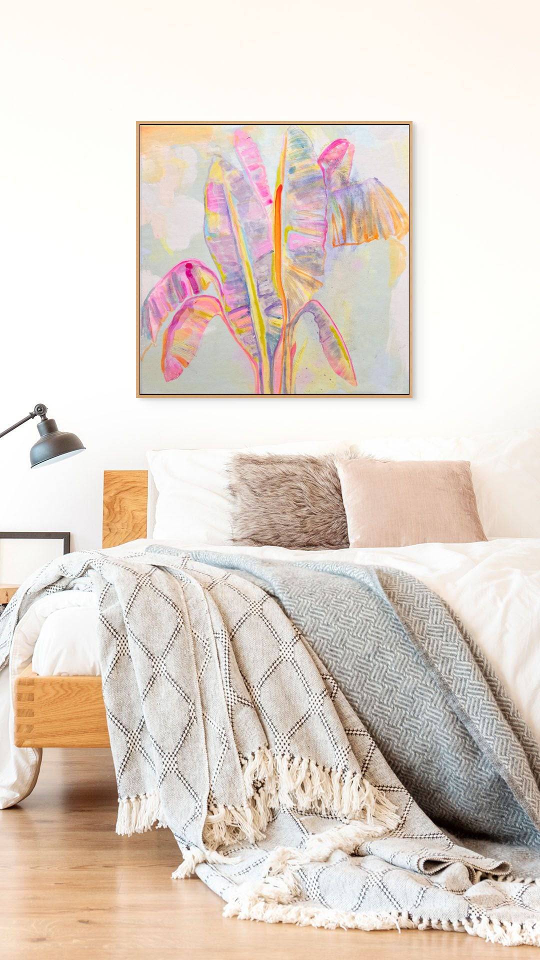 'Peachy Banana Dreams' 72cm x 72cm - Kathryn Sillince Artist