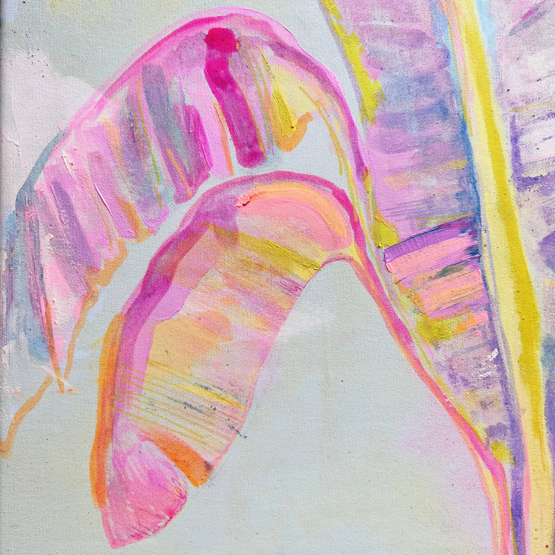 'Peachy Banana Dreams' 72cm x 72cm - Kathryn Sillince Artist