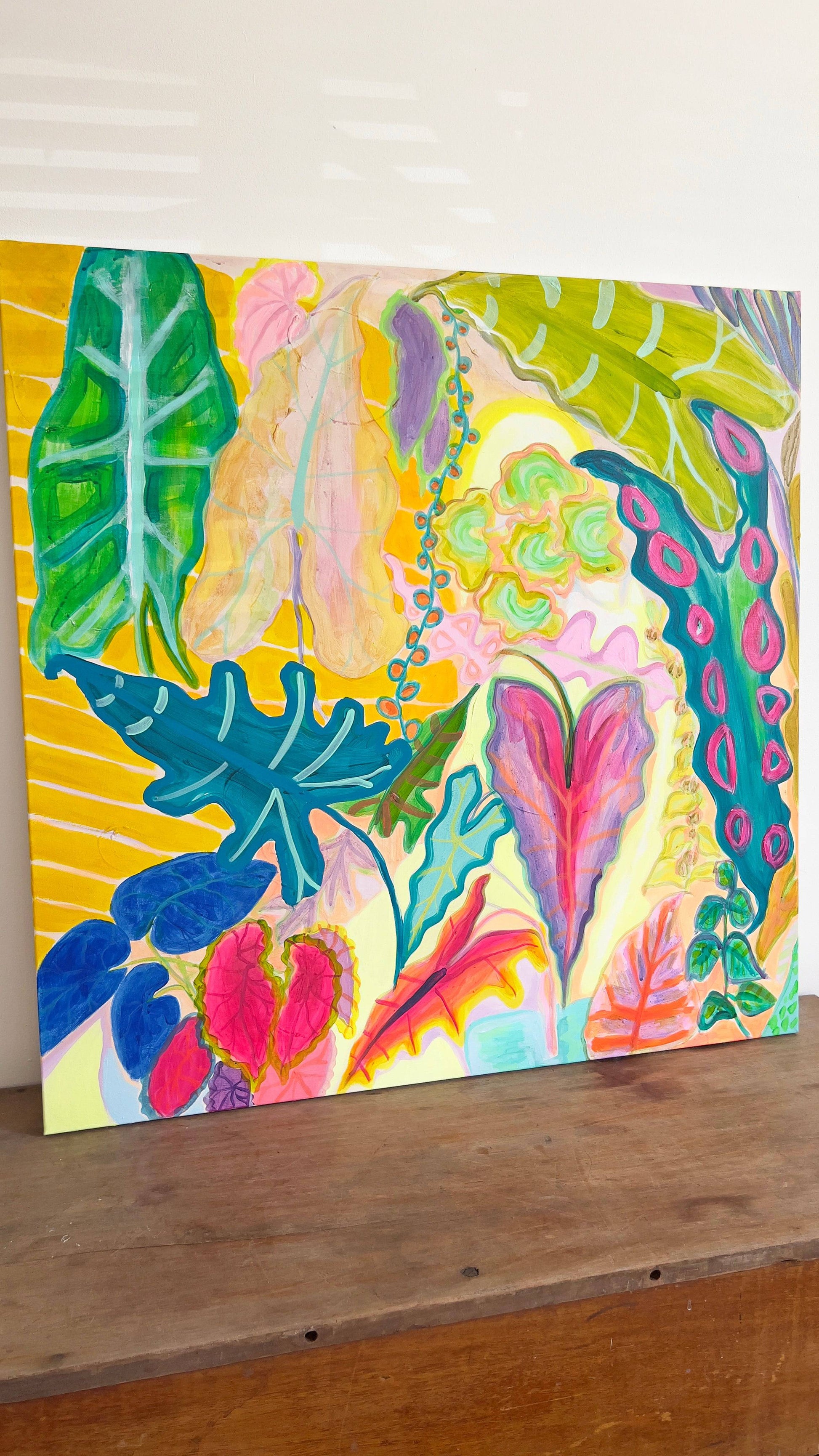 'The Yellow Shutter' 80cm x 80cm - Kathryn Sillince Artist