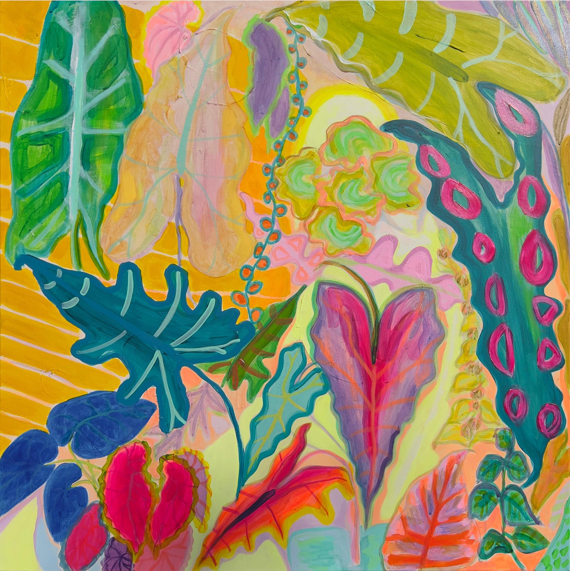 'The Yellow Shutter' 80cm x 80cm - Kathryn Sillince Artist
